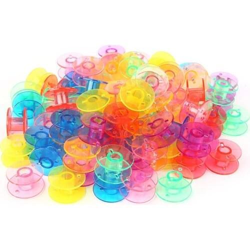 10 pcs Colorful Sewing Thread Home Sewing Machine Bobbin Thread Transparent Hollow Bobbin Thread Sewing Tools Accersories