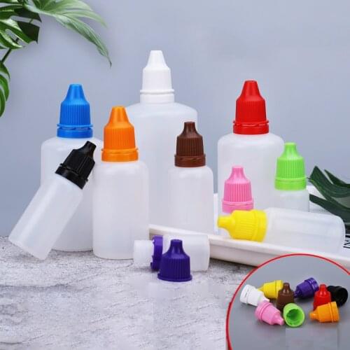 100Pcs/lot 3/5/10/15/20/30/50ml Original Dropper Bottles HDPE material Empty Plastic Squeezable Eye Liquid Dropper