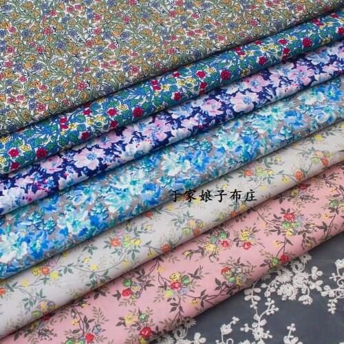 145x50cm 60s Pastoral floral Twill Cotton Fabric DIY Childrens Wear Cloth Make Bedding Quilt Decoration Home 160-180g/m