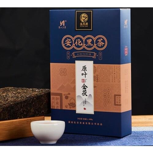 2019 Anhua Dark Chinese Tea Origin Leaf FuCha with Gloden Flower Compressed Tea 1000g