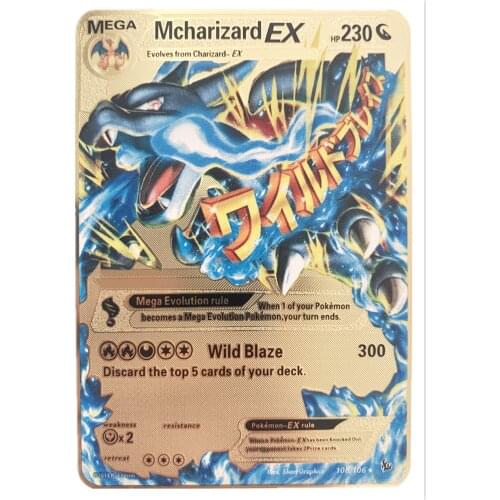 27 Pokemon Cards Gold Metal Vmax V Gx EX Card Fire-breathing Dragon Pikachu Rare Card Collection Card Battle Card Childrens Toy