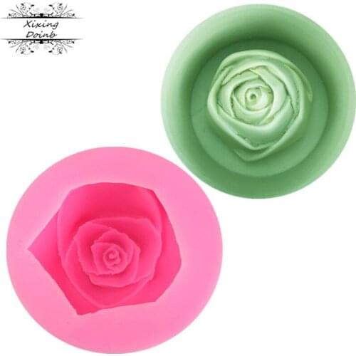 3D star anise rose silicone mold flower cake decorating tool soft candy chocolate clay process resin mold cake mold