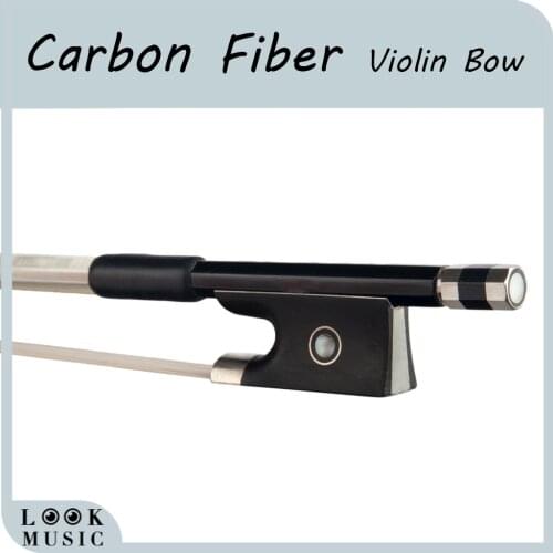 4/4 3/4 1/2 1/4 1/8 Violin Bow Carbon Fiber Round Stick W/Ebony Frog Acoustic Violin Bow Carbon Fiber Violin Bow