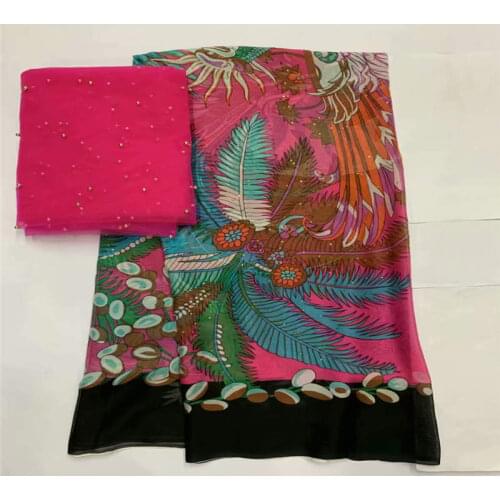 5+2 yards/set) African soft silk fabric ,for garment neat embroidery on the material with swiss voile lace tissu! LXF41918