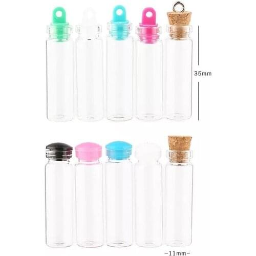 50pcs 2ml Mini Glass Bottle Small Tiny Clear Plastic/Cork Stopper Glass Wishing Bottle Transparent Glass Jar Cork Bottle Wed Jar