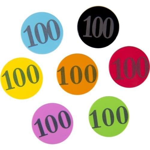 8 Kinds Colors 1-100 Number Chips 100PCS/SET Education Plastic Chips Send To Children As Gift With Box