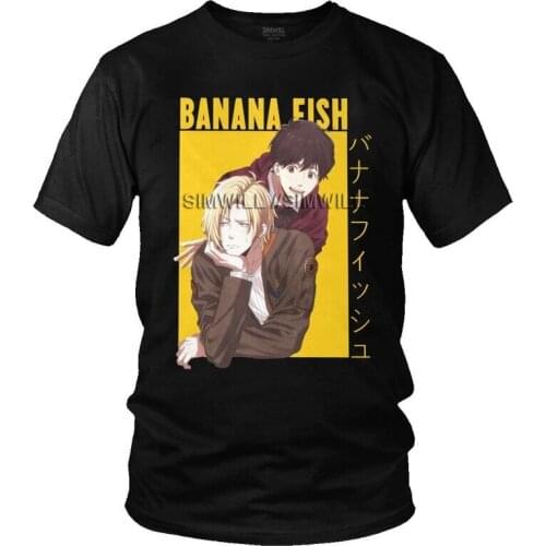 Banana Fish Ash Lynx T Shirt Men Short Sleeve Cotton T-shirts Otaku Anime Manga Eiji Okumura Tee Top Streetwear Tshirt Gift Idea