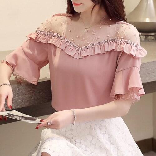 DERMSPE Womens Chiffon Blouses