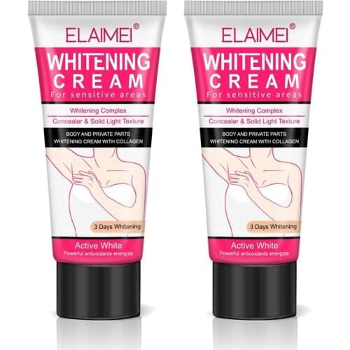 ELAIMEI 2 Pcs Natural Underarm Whitening Cream, Repair for Legs, Knees and PRIVATE PARTS, Get Rid of Dark Fast