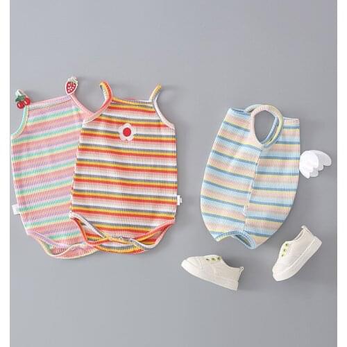 Baby Girls Boys Rompers Newborn Bebes Clothes Striped Sleeveless Toddler Romper Jumpsuit One-Pieces Outfit