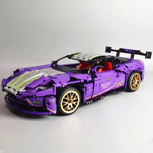 Technical The Purple ONE 77 Night Elves Super Speed Sports Racing Car Model Building Blocks MOC Bricks Set Gifts Toys For Boy