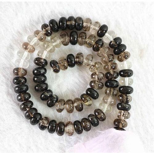 HOT Black watermelon Tourmaline stone 5x8mm abacus round loose Beads diy jewelry 15" B511