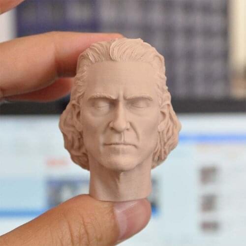 1/6 Scale Joaquin Phoenix Unpainted Head Model Closed Eyes Thinking Expression for Toys Gifts Collections DIY