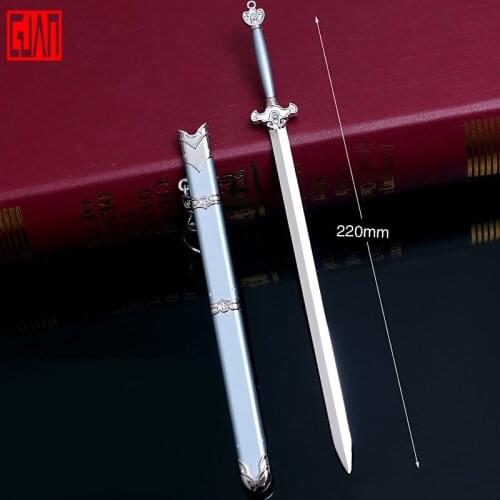 Alloy Weapon Model Animation Magic Weapon Surrounding Lanjingyi With Sword With Sheath Sword Alloy Weapon Keychain Pendant