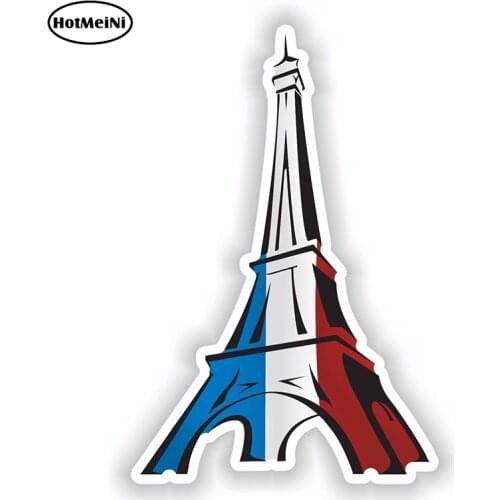 HotMeiNi 13cm x 8.8cm Tour Eiffel Paris France Flag Tower Sticker Car Bumper Decal Helmet Laptop Decor Waterproof Car Styling