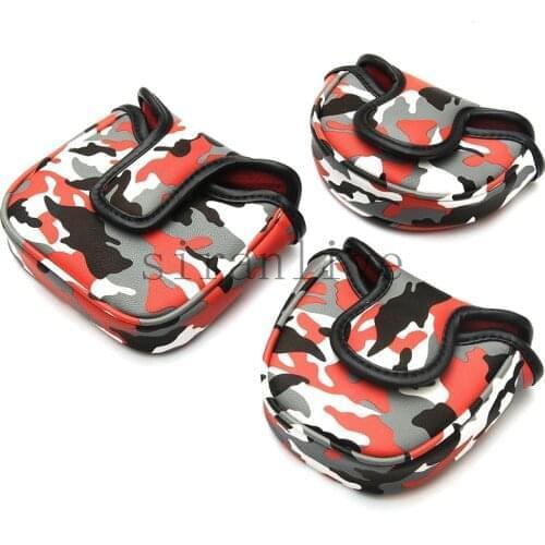 New Unisex Golf headcover high quality Flag pattern Half Golf Putter headcover white Golf Clubs Putter head cover Free shipping