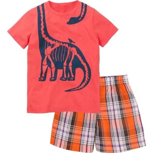 Newest Baby Boy Clothes Toddler Tee Shirts Grid Pant Clothing Suit Children Outfit Cotton Kids Tops T-Shirt Trouser Panties 1-5Y