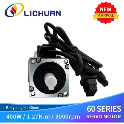 Lichuan 220v single phase or 3 phase nema24 400w 3000rpm 1.27N.M ac servo motor