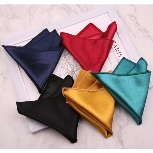 3pcs/Lot Solid Color Pocket Squares Banquet Hanky 24*24cm Man Chest Hankies For Wedding Mens Suit New Fashion Men Handkerchief