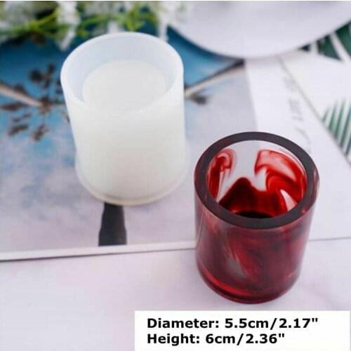 Silicone Casting Mould Square Round Crystal Epoxy Resin Mold for DIY Pen Holder Brush Pot GQ