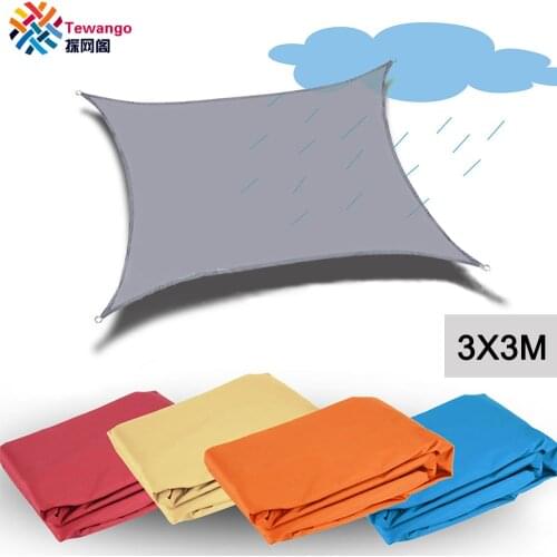 Tewango Waterproof Sun Shade Sail 3x3m ARC Rectangle UV Block Net Garden Awning Shelter Canopy Portable Outdoor Camping Fabric