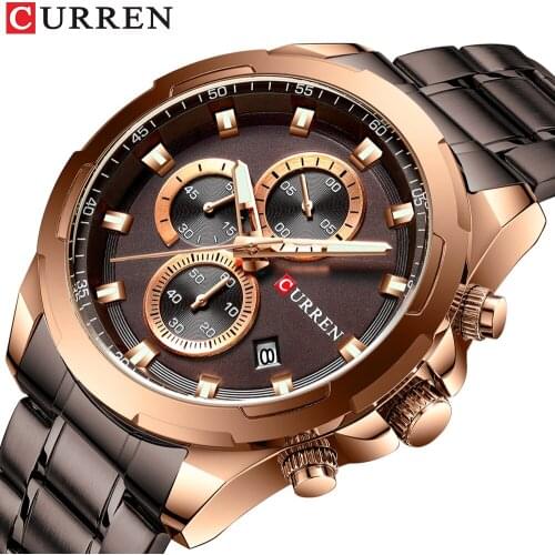 High-end brand CURREN waterproof sports mens watch, daily style unique design business travel essential, mens quartz waterproo