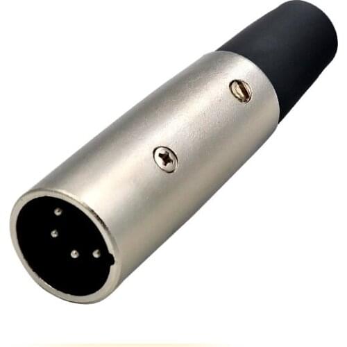 High quality 50pcs/lot NC4MX XLR 4-Pin Male Plug Cable Connector Nickel w/ Silver Contact