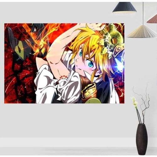 The Seven Deadly Sins Posters On The Wall Modern Vertical/Horizontal Rectangle Poster Silk Fabric Cloth Wall Art Unframed