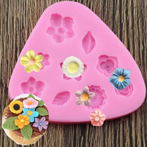 1PCS Flowers Shape Silicone Mold Fondant Cake Decoration Sugar Craft Tools Baking Tools Cake Tools