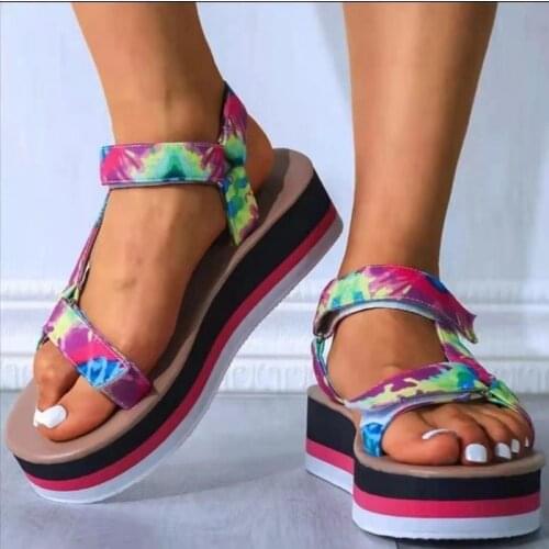 2021 Brand New Ladies Platform Gladiator Sandals Fashion Colorful Crystal Summer Women Sandals Party Wedges Shoes Woman