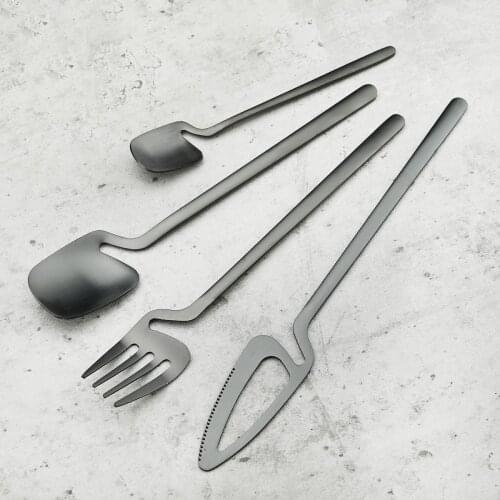 24Pcs/Set 18/10 Stainless Steel Dinnerware Knife Fork Tea Spoon Cutlery Set Matte Silverware Set Home Kitchen Flatware Tableware