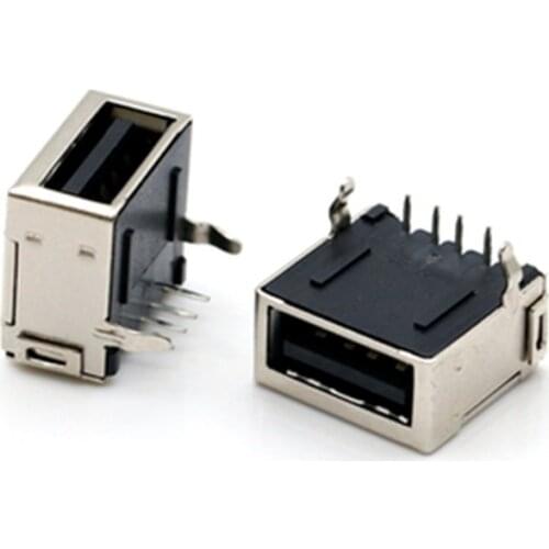 5 pcs/lot Single Socket Type A Bent Pins USB Connector PCB Female Port Jack Tail Electric Terminals