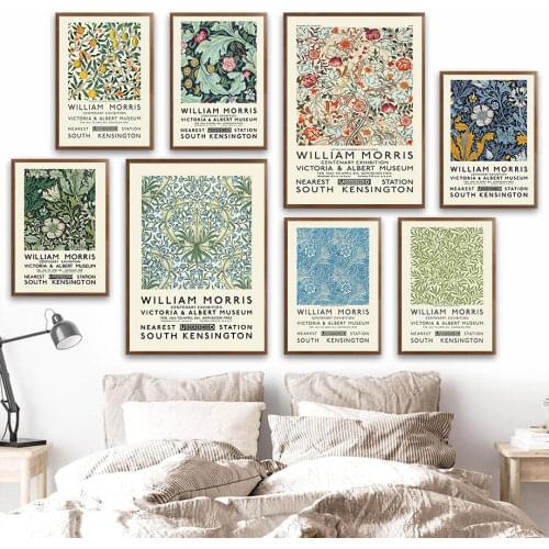 William Morris Flower Market Abstract Wall Art Canvas Painting Nordic Posters And Prints Wall Pictures For Living Room Decor