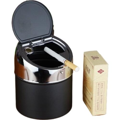 Home Decoration Storage Large Stainless Steel Ashtray with Lid Creative Personality Fashion European Style Gift for Boyfriend