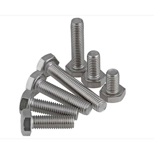 Stainless Steel Hex Head Screw / DIN933 Full Tooth Hex Bolt / Screw M6*8-150mm 10 Pcs