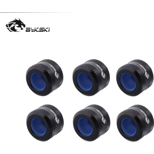 BYKSKI 6pcs/lot OD12mm/OD14mm/OD16mm Enhanced Anti-off Rubber Hand Compression Copper Fitting G1/4' use for Hard/Rigidity Tube