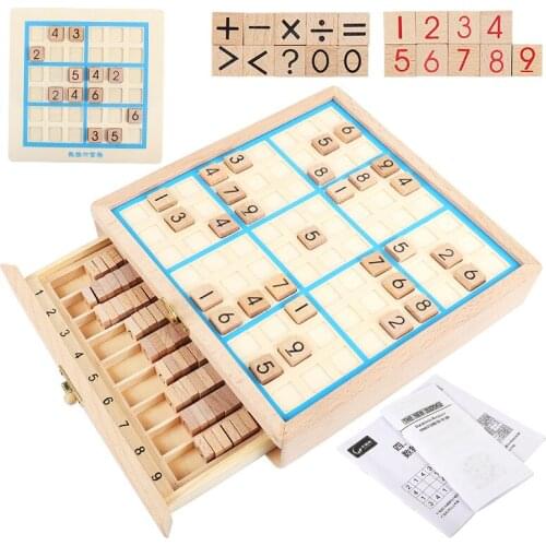 Wooden sudoku puzzle game chess children puzzle board game busy toy board for kids wood design