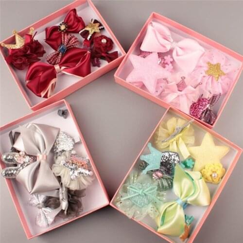 Baby Headdress Set Girl Headband Baby Supplies Bow Knot Hairpin Hair Accessories Hair Rope Headwear Hair Clip Crown M0289