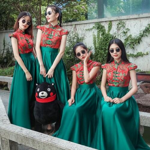 Chinese Traditional Women Cheongsam Elegant Print Flower Plus Size XXS-3XL Qipao Ladies Wedding Bridesmaid Dress Gowns Vestidos