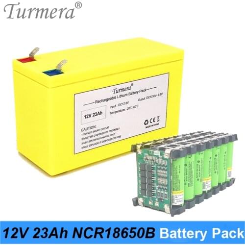 12V 23Ah Lithium Rechargeable Battery Pack Use NCR18650B 3400mAh cell for Uninterrupted Power Supply 10.8V 12.6V Turmera Battery