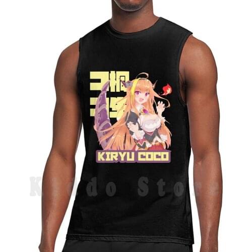 Kiryu Coco - Hololive tank tops vest 100% Cotton Kiryu Coco Hololive Hololive Jp Hololive Production Anime And