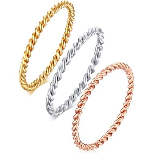 Fashion Twist Slim Ring for Women ClassicMinimalism Stackable Ring Fine Jewelry