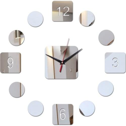 New fashion sale acrylic mirror stickers sticker sofa background modern living room home decor wall clock clocks