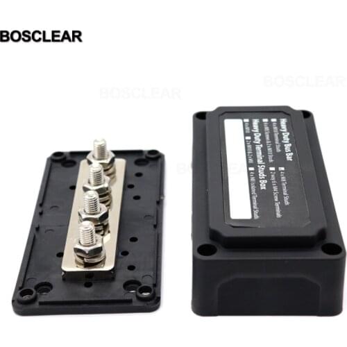 New Heavy-Duty Module Design Bus-Bar Box Terminal Board 300A with 4 Terminal Studs Car Styling Highest amperage rated bus bar