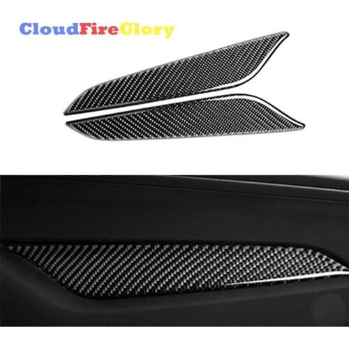 CloudFireGlory For Audi A4 B9 2017 2018 2019 Interior Center Gear Shift Control Panel Stall Side Cover Sticker Trim Carbon Fiber