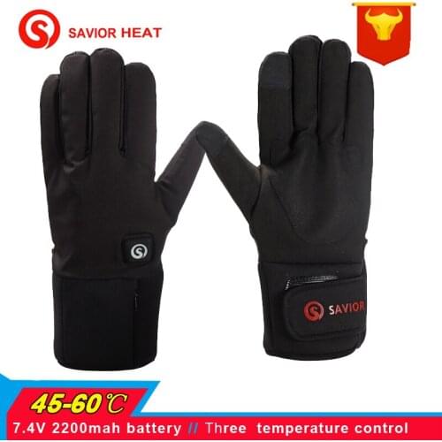 Savior Electric Heated Gloves Rechargeable Battery Heated Gloves For Cycling Motorcycle Bicycle Ski Gloves Winter Warm Gloves