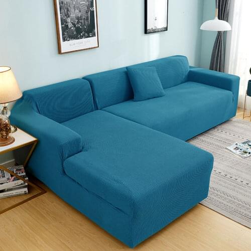 Simple elastic spandex living room sofa cover elastic sofa cover L-shaped sofa need to buy 2 pieces of sofa cover