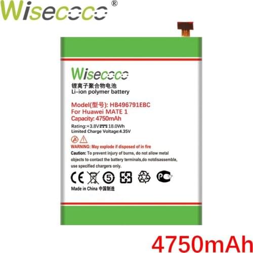 Wisecoco HB496791EBC 4750mAh New High quality Battery For Huawei MATE 1 2 Ascend MT1-U06 MT2-L02 MT2-L050 Phone