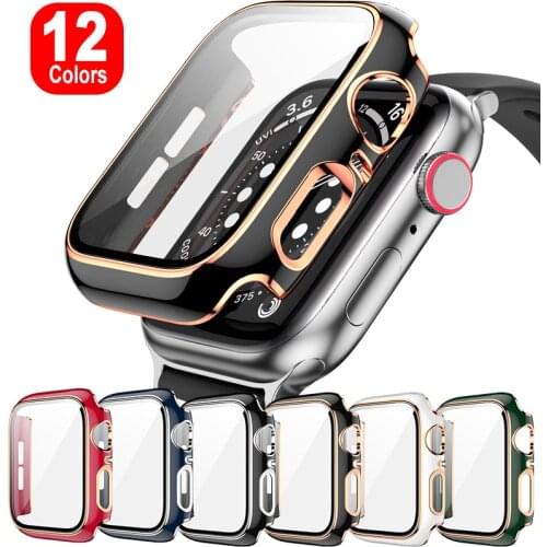 360 Full Screen Protector Bumper Frame Matte Hard Case For Apple watch 38/40/42/44mm Cover Tempered Glass Film Iwatch 6/SE/5/4/3