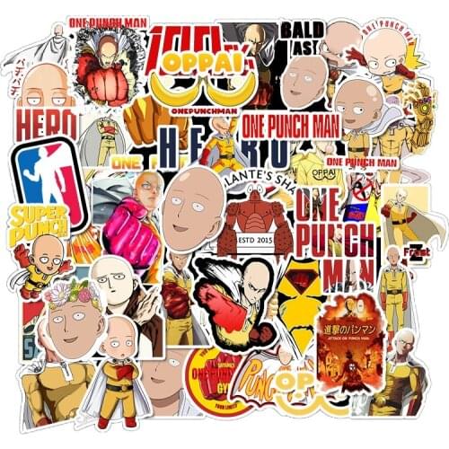 10/49PCS Waterproof Cartoon Anime One Punch Man Stickers Girl Cute Suitcase Suitcase Skateboard Notebook Graffiti Toy Boy